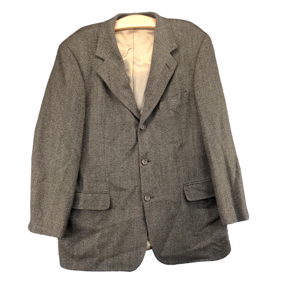 Joseph & Feiss International Mens 43 Soft Jacket Brown Shoulder Pads 3-Button - Picture 1 of 13